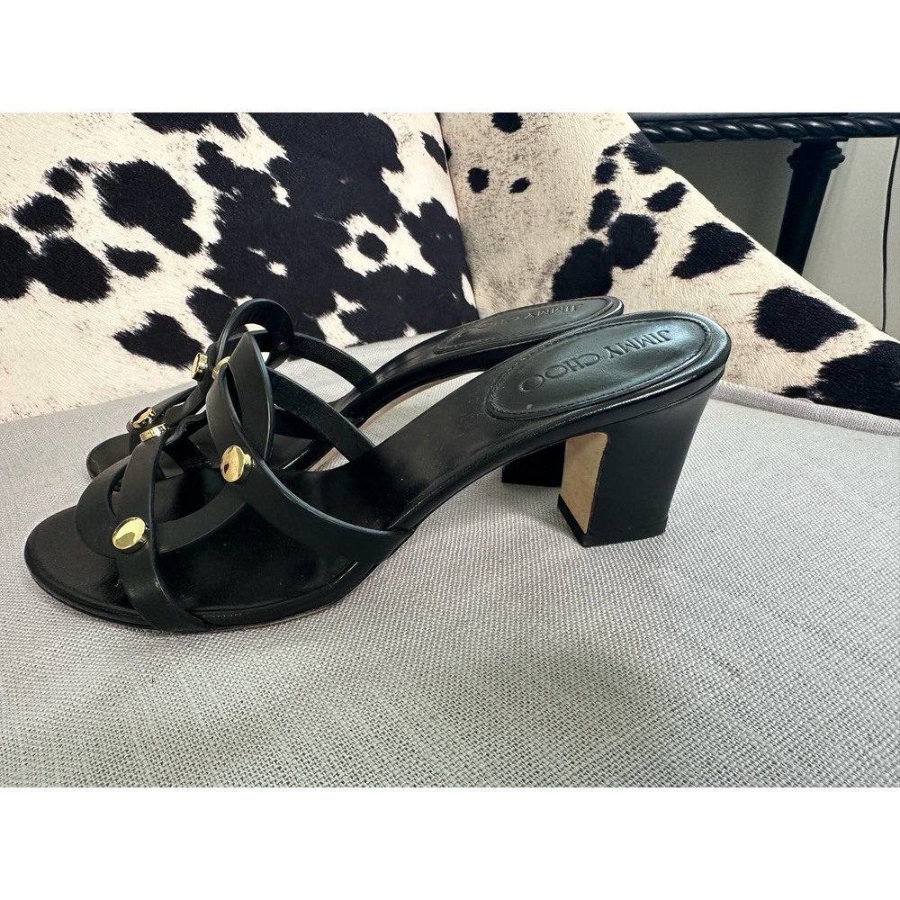 Jimmy Choo‎ Damaris Block Heel Sandal  Black  36.5 - Picture 8 of 8